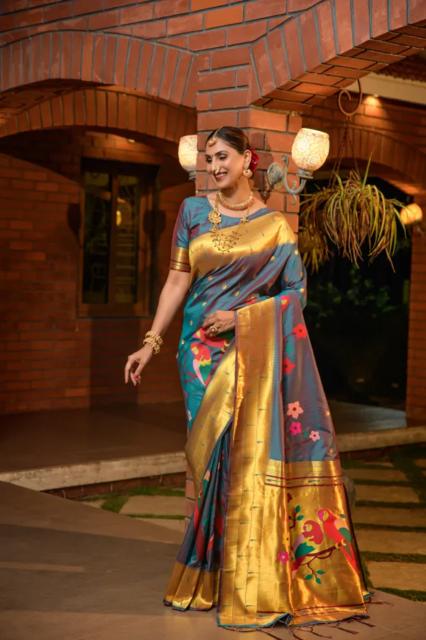 SKY_BLUE_PURE_SILK_PAITHANI_SAREE